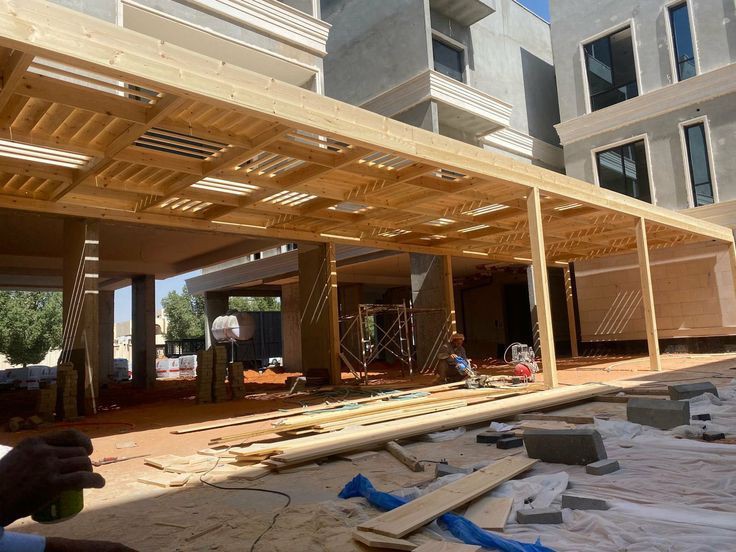 مظلات أسطح خشبية الرياض